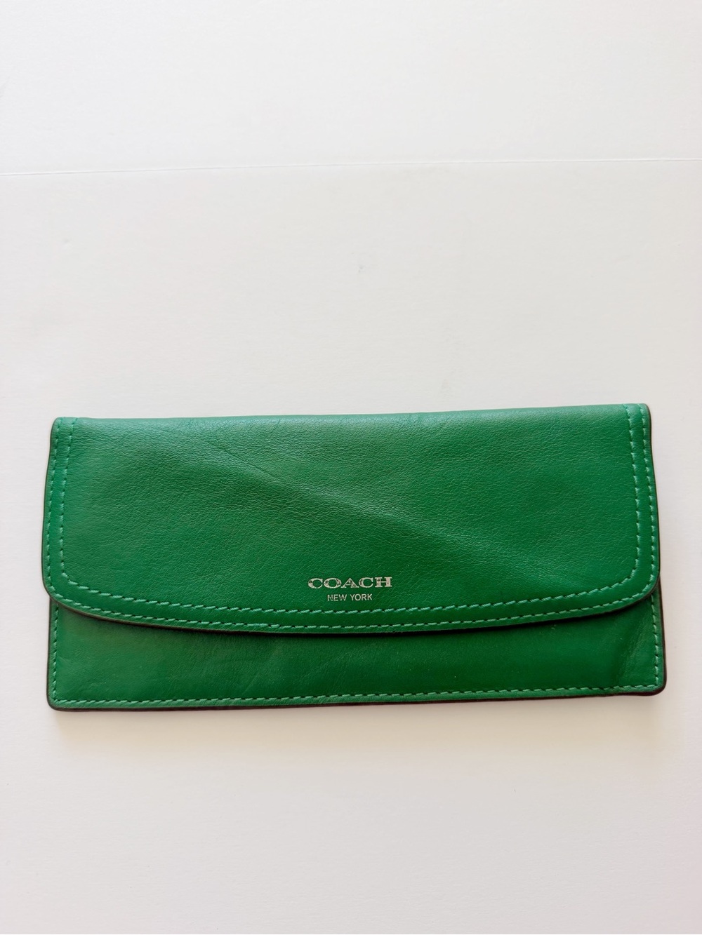 COACH Emerald Green Leather Continental Wallet